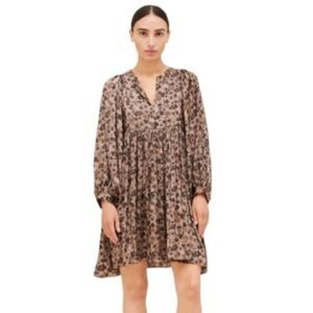Anthropologie Grade & Gather Neutral Floral Boho Chic Dress